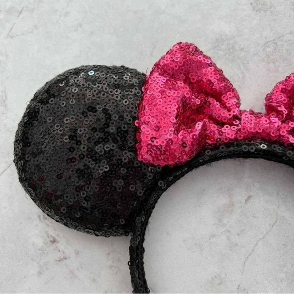 Disney Pink Minnie Ears Sequin Headband